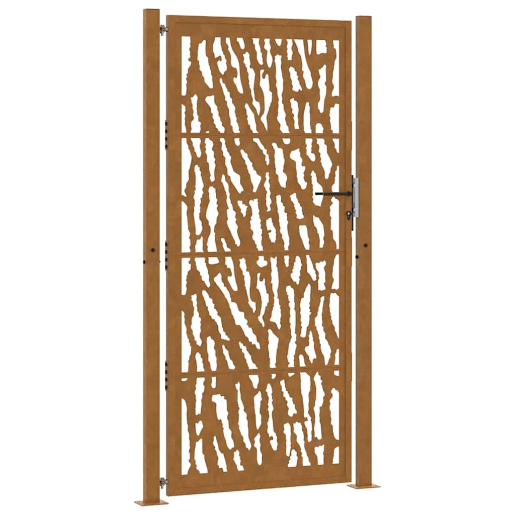 vidaXL Zahradní branka 105 x 205 cm odolná ocel s motivem stopy