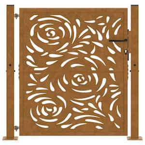 Zahradní brána 100 x 100 cm odolná ocel s motivem plamene - obrázek 4