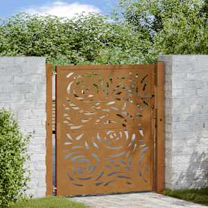 Vrtna vrata 100x100 cm jeklena obloga z vzorcem plamena