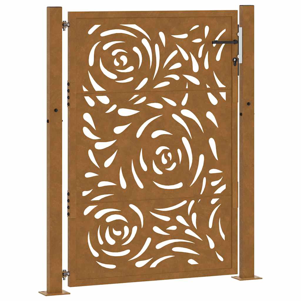 vidaXL Zahradní brána 105 x 130 cm z odolné oceli s motivem plamene