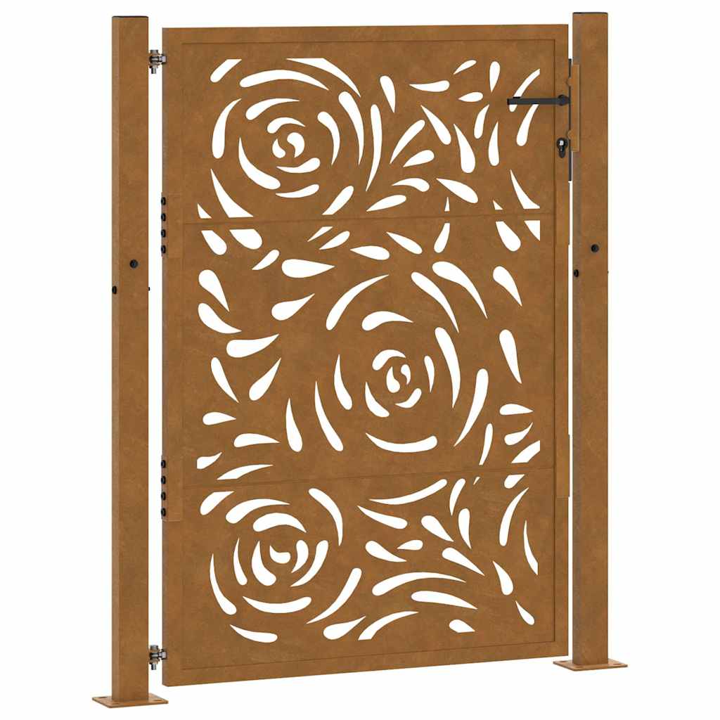 vidaXL Zahradní brána 100 x 125 cm z odolné oceli s motivem plamene