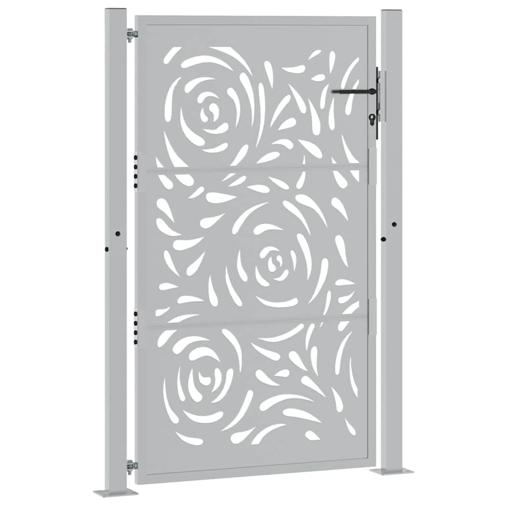 vidaXL Poort met vlamontwerp 105x155 cm weervast staal afbeelding