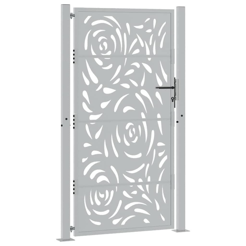 vidaXL Poort met vlamontwerp 105x180 cm weervast staal afbeelding