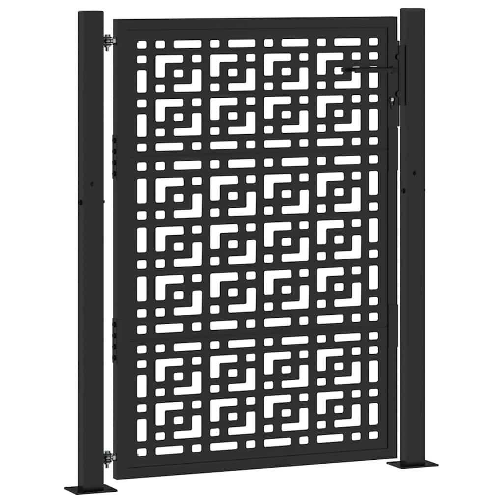 vidaXL Garden Gate Black 105x130 cm Oceľový kríž Design