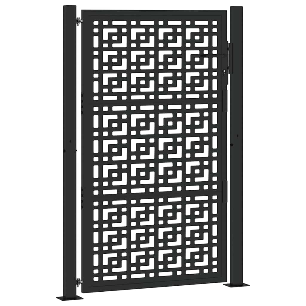 Thumbnail - vidaXL Gartentor Schwarz 105x155 cm Stahl Kreuz-Design
