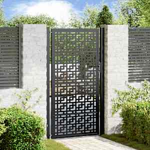 Vrtna vrata črna 100x175 cm jeklena križna oblika