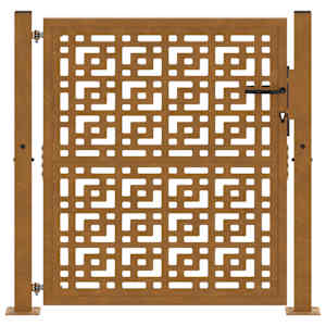 Zahradní brána 100 x 100 cm odolná ocel s křížovým designem - obrázek 4
