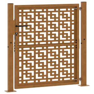 Zahradní brána 100 x 100 cm odolná ocel s křížovým designem - obrázek 7
