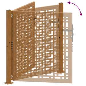 Zahradní brána 100 x 100 cm odolná ocel s křížovým designem - obrázek 8
