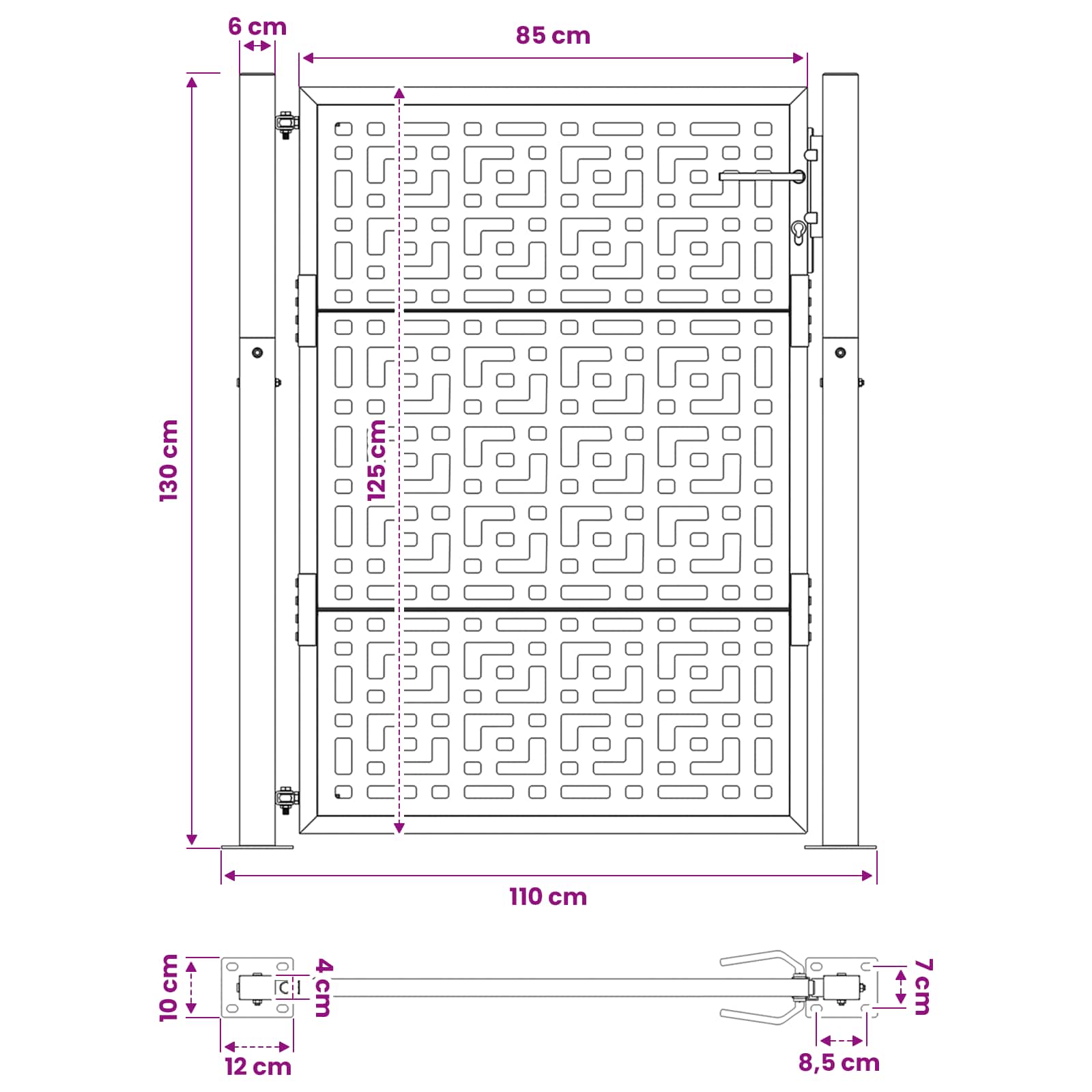 Garden Gate Cross Design size guide