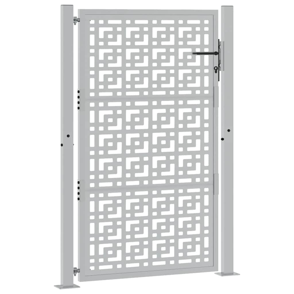vidaXL Poort met kruisontwerp 105x155 cm weervast staal afbeelding