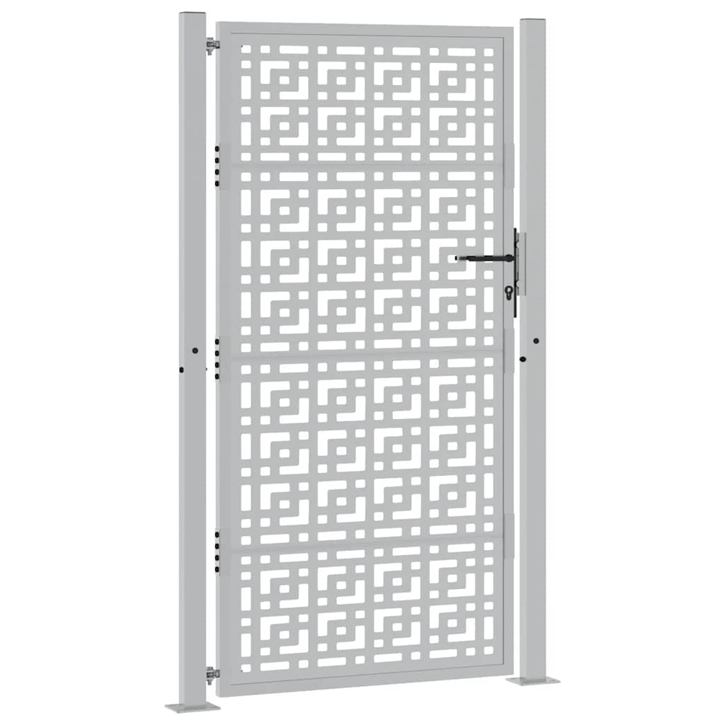 vidaXL Poort met kruisontwerp 105x180 cm weervast staal afbeelding