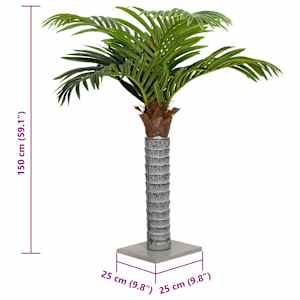 Umělá palma 12 listů 150 cm zelená - obrázek 5