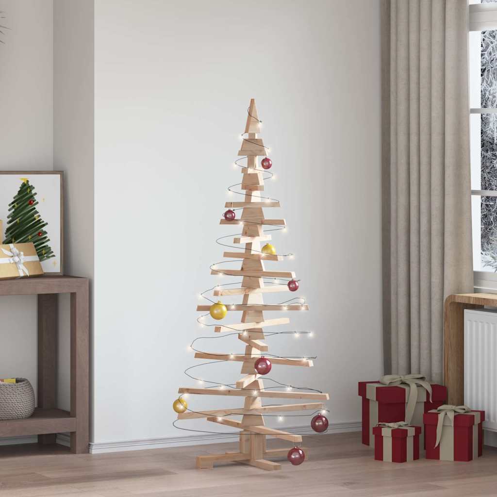 vidaXL Brad de Crăciun din lemn pentru decor 150 cm, lemn masiv de pin