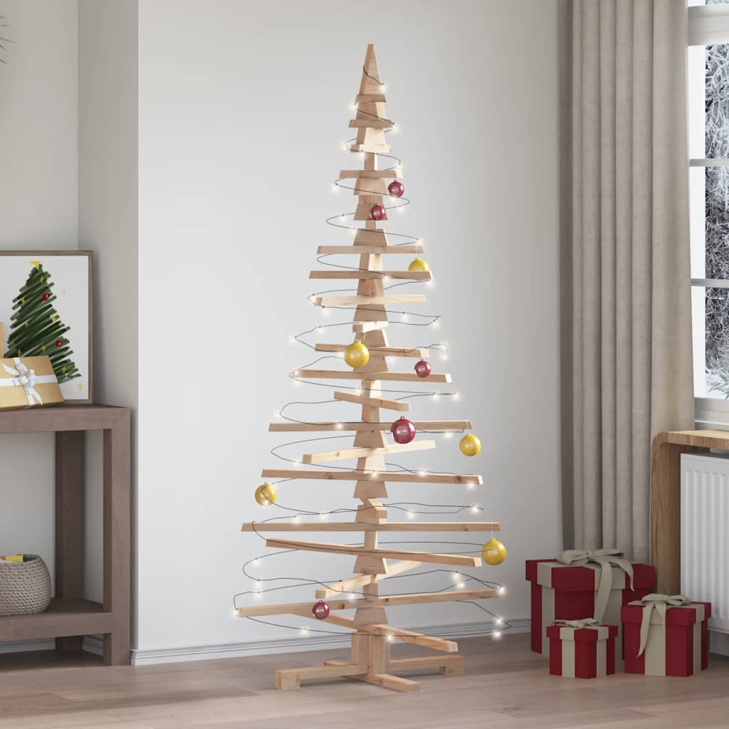 vidaXL Brad de Crăciun din lemn decorativ, 180 cm, lemn de pin masiv