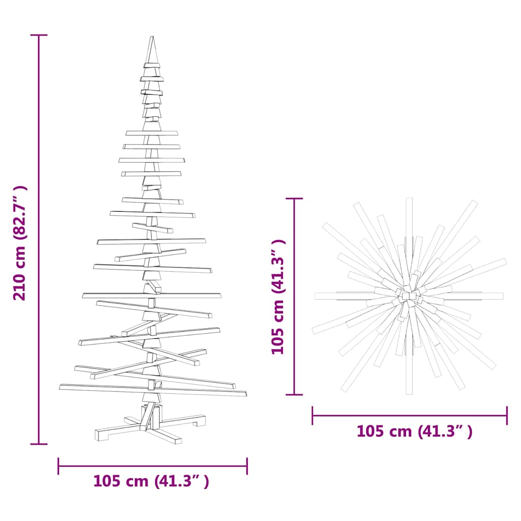 wooden Christmas eglite dekoresanai, 210 cm, pine solid wood