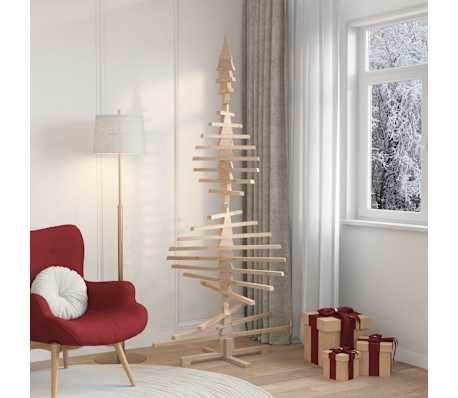 vidaXL Kerstdecoratie kerstboom 210 cm massief grenenhout
