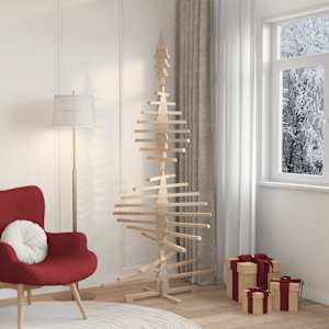 vidaXL Kerstdecoratie kerstboom 210 cm massief grenenhout
