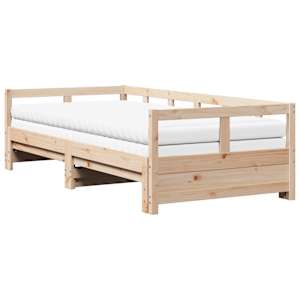 Válenda s přistýlkou a matracemi 80 x 200 cm masivní borovice - obrázek 2