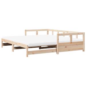 Válenda s přistýlkou a matracemi 80 x 200 cm masivní borovice - obrázek 7