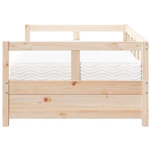 Válenda s matrací 80 x 200 cm masivní borové dřevo - obrázek 4