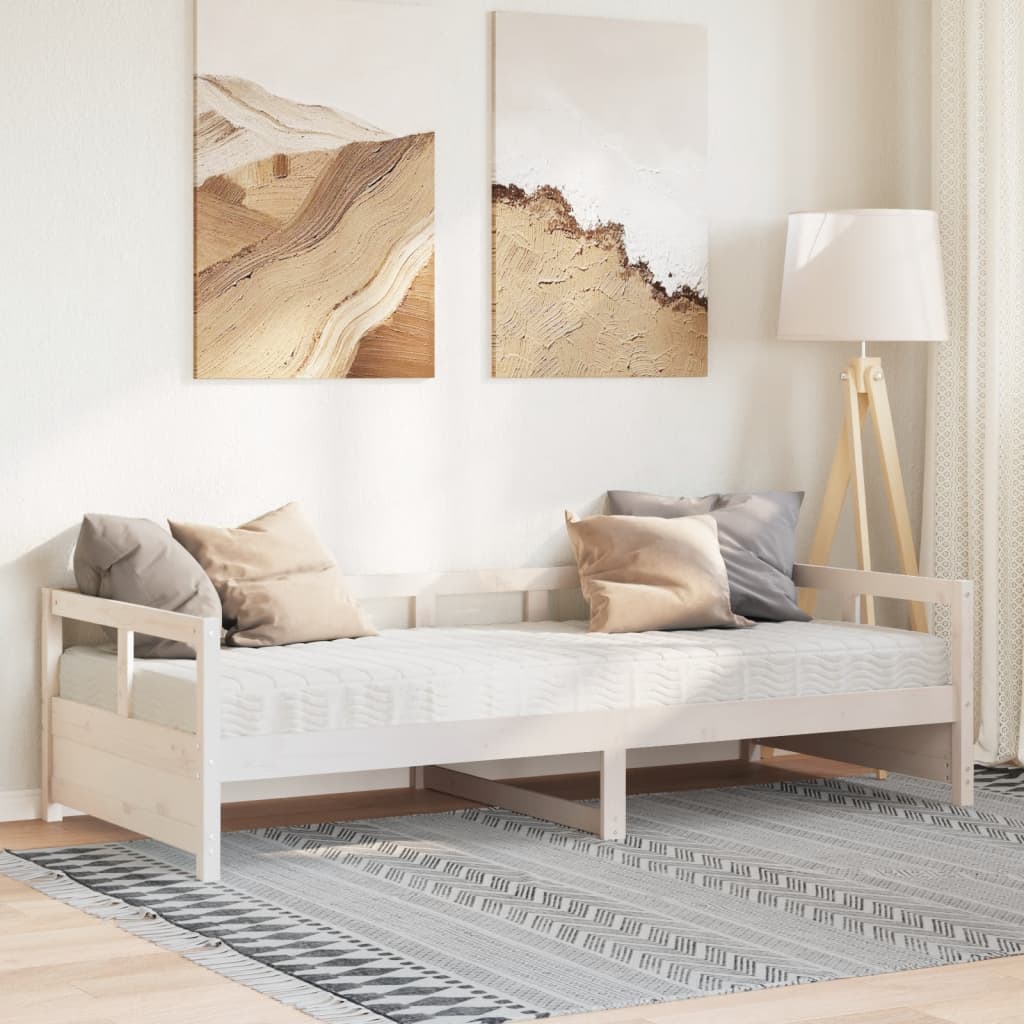 vidaXL Vuodesohva patjalla valkoinen 80x200 cm täysi mänty