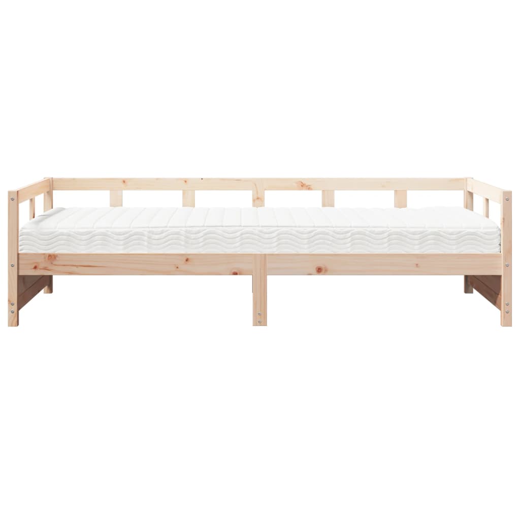 vidaXL Slaapbank met matras 90x200 cm massief grenenhout afbeelding