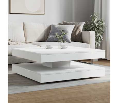 vidaXL Mesa de centro rotativa a 360 graus 90x90x34,5 cm branco