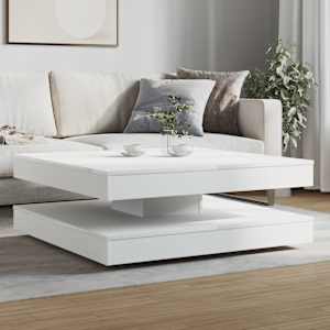 vidaXL Mesa de centro rotativa a 360 graus 90x90x34,5 cm branco