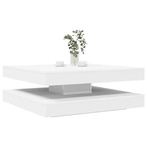 Konferenční stolek otočný o 360º bílý 90x90x34,5 cm - obrázek 1