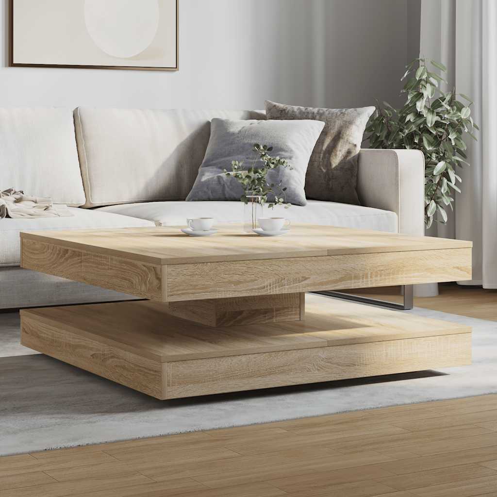 vidaXL konferenčný stolík otočný o 360 stupňov dub sonoma 90x90x34,5cm