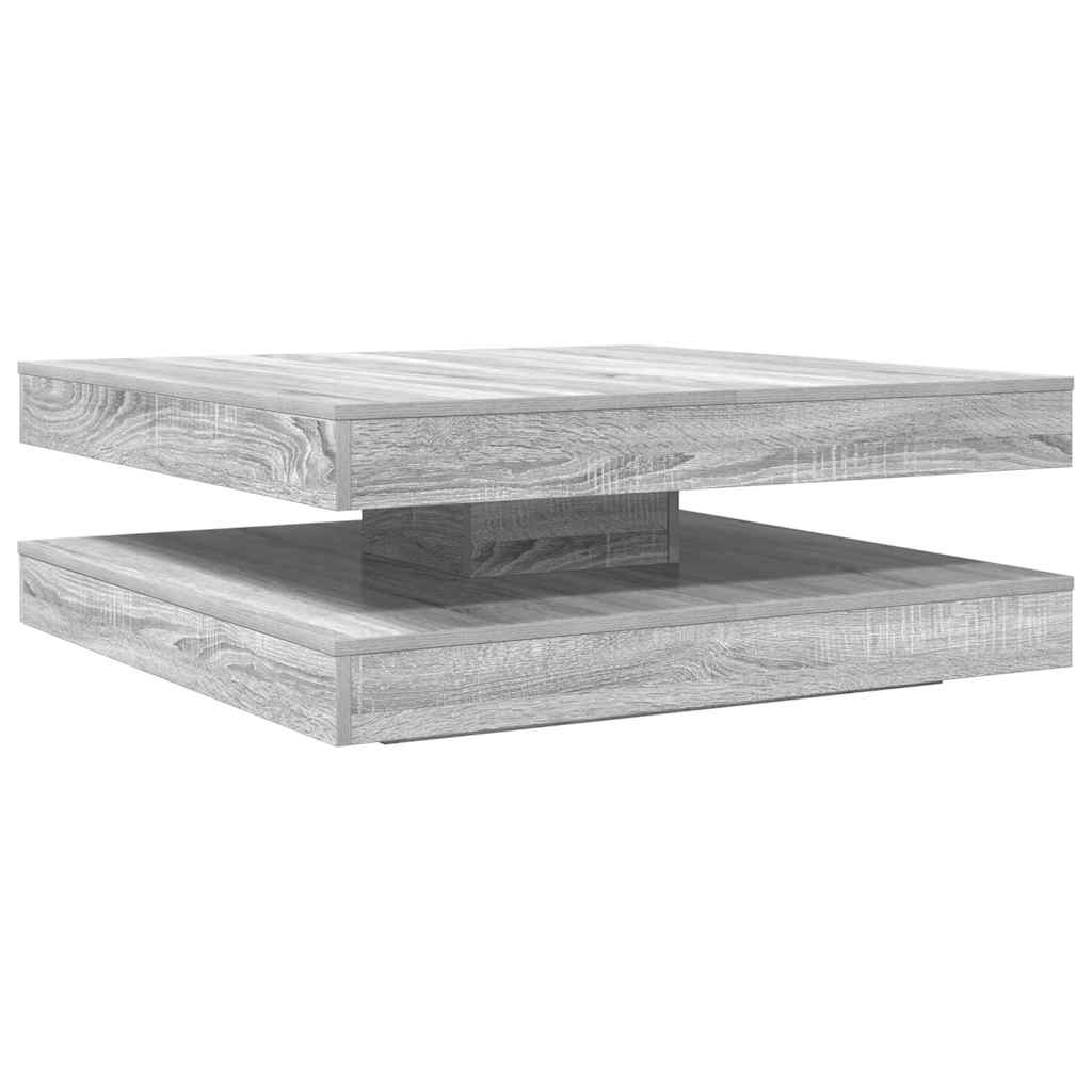 vidaXL Konferenční stolek otočný o 360º šedý sonoma 90x90x34,5 cm