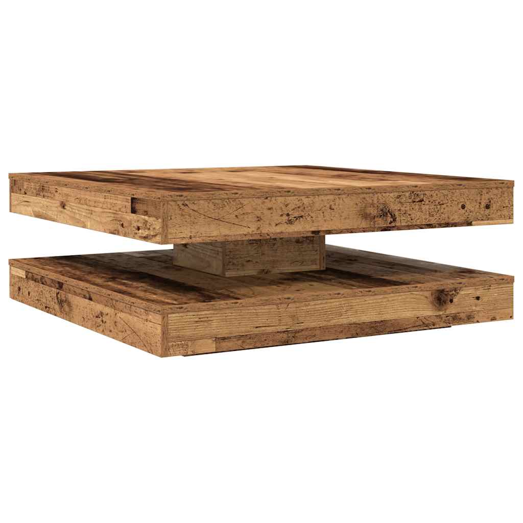 vidaXL Konferenční stolek otočný o 360º old wood 90x90x34,5 cm