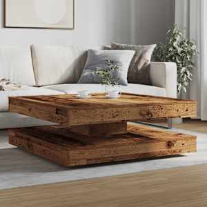 Konferenční stolek otočný o 360º old wood 90x90x34,5 cm - obrázek 3