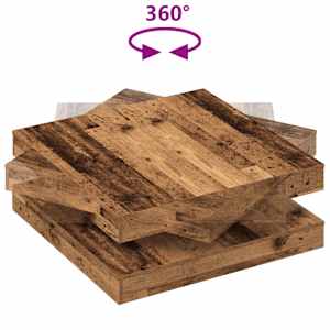 Konferenční stolek otočný o 360º old wood 90x90x34,5 cm - obrázek 7