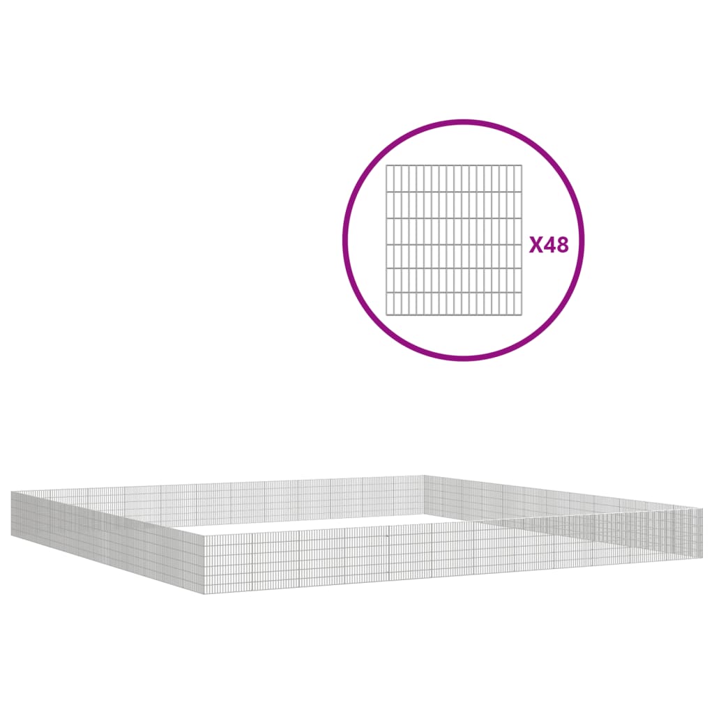 vidaXL Ohrádka pro zvířata 48 panelů 54 x 60 cm pozinkované železo