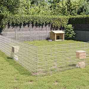 Ograda za živali na prostem z 48 paneli 54x80 cm železo