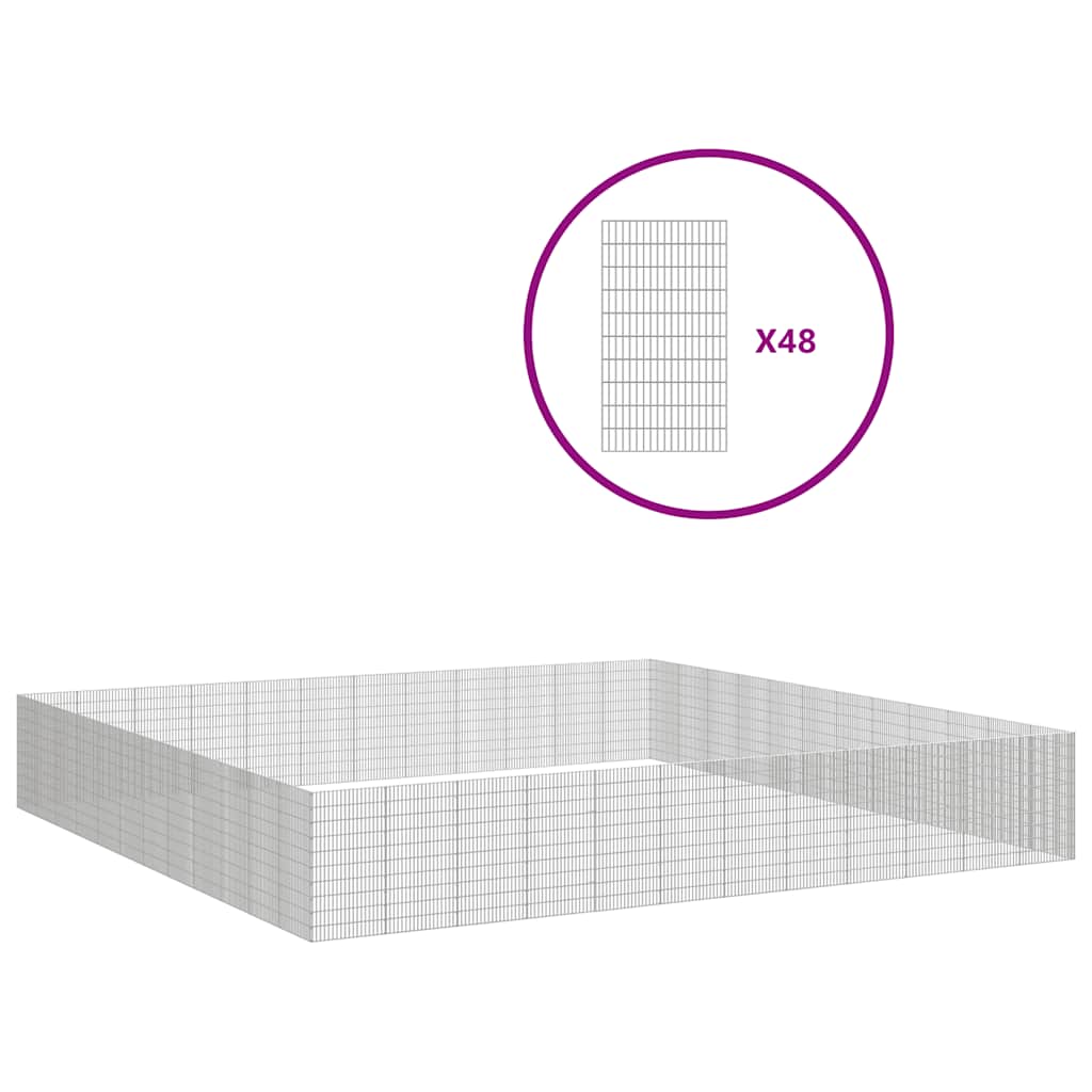 vidaXL Ohrádka pro zvířata 48 panelů 54 x 100 cm pozinkované železo
