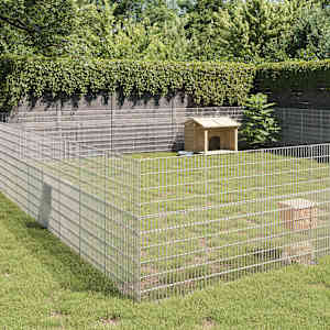 Ohrádka pro zvířata 48 panelů 54 x 100 cm pozinkované železo - obrázek 1