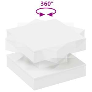 Konferenční stolek otočný o 360º bílý 50 x 50 x 34,5 cm - obrázek 7
