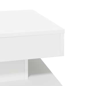 Konferenční stolek otočný o 360º bílý 50 x 50 x 34,5 cm - obrázek 8