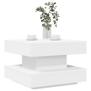 Klubska mizica, vrtljiva za 360 stopinj, bela 50x50x34,5 cm