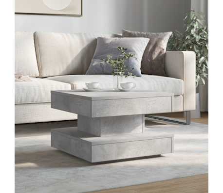 vidaXL Coffee Table 360-Degree Rotatable Concrete Grey 50x50x34.5 cm