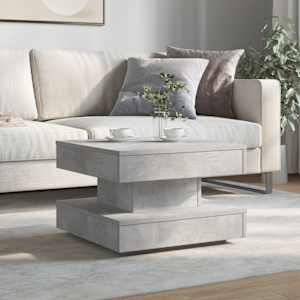 vidaXL Coffee Table 360-Degree Rotatable Concrete Grey 50x50x34.5 cm