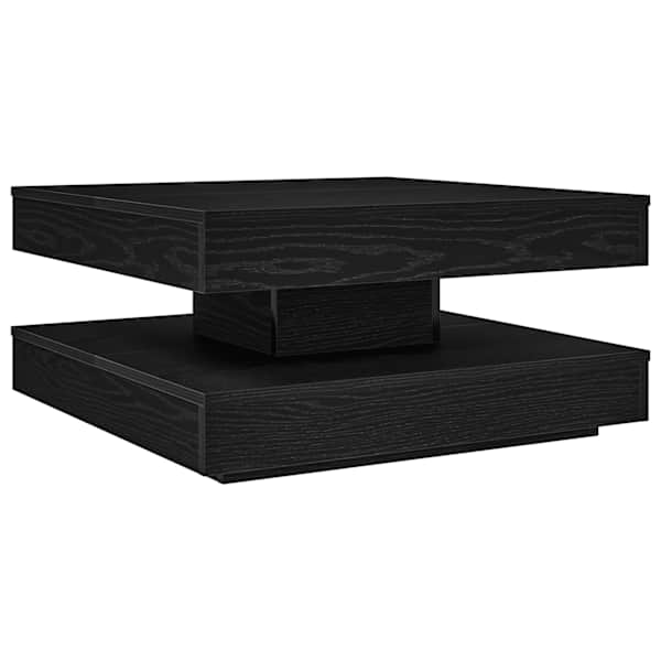 vidaXL kohvilaud 360-kraadiselt p&ouml;&ouml;ratav, must, 70 x 70 x 34,5 cm