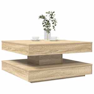 Klubska mizica, vrtljiva za 360 stopinj, hrast sonoma, 70x70x34,5 cm