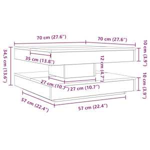 Konferenční stolek otočný o 360º betonově šedý 70x70x34,5 cm - obrázek 10