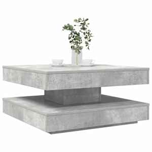 Klubska mizica, vrtljiva za 360 stopinj, betonsko siva, 70x70x34,5 cm