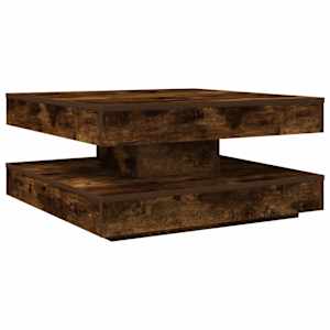Konferenční stolek otočný o 360º kouřový dub 70 x 70 x 34,5 cm - obrázek 2
