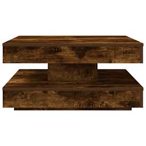 Konferenční stolek otočný o 360º kouřový dub 70 x 70 x 34,5 cm - obrázek 4